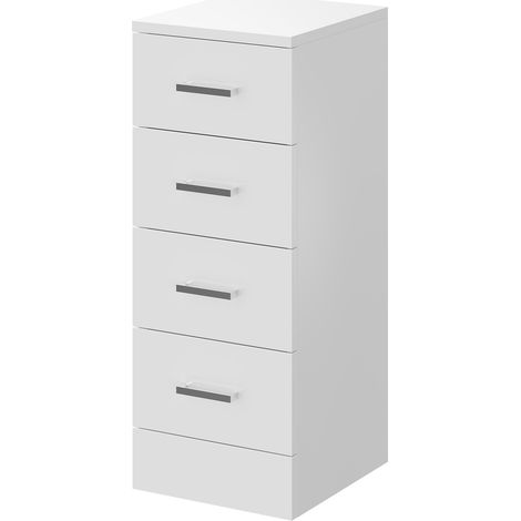 Alexander James Gloss White 300mm x 330mm 4 Drawer Storage Unit (1/5)
