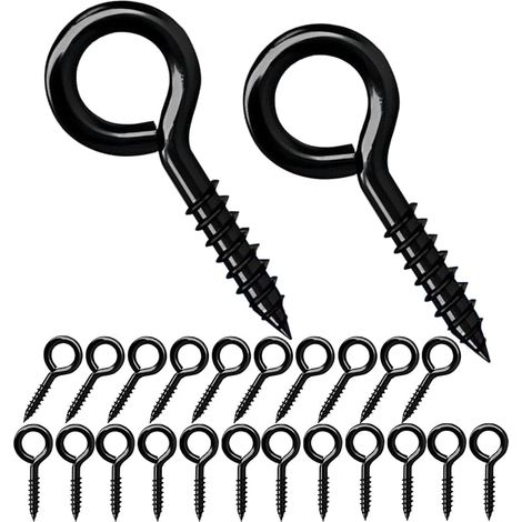 Lot de 10 vis à œillets auto-taraudeuses pour plafond Noir 55 mm (1/5)
