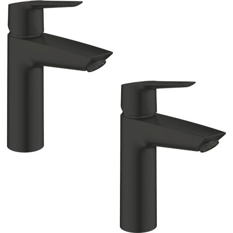Juego de 2 mezcladores de lavabo GROHE Start apertura de agua fría negro M