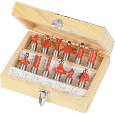 Box mit 12 TCT-Fräsern 1/2" - 1/2"