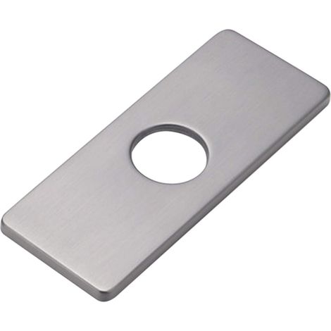 (Gris)Plaque de Robinet d'évier, Plaque de Base de Robinet en Acier Inoxydable, Plaque de Couvercle de Trou rectangulaire, Plaque de Robinet de lavabo de Cuisine de Salle de Bain