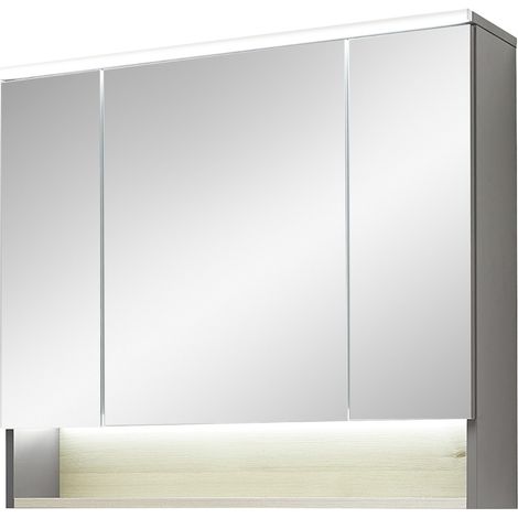 Pelipal Spiegelschrank Quickset 25-II LED-Kranzbeleuchtung Quarzgrau 80 cm Spiegelschrank (1/3)