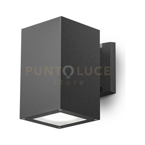 GES1013- APPLIQUE QUADRATA IN ALLUMINIO COLORE GRIGIO ANTRACITE 1 LUCE ATTCCO E27 IP65
