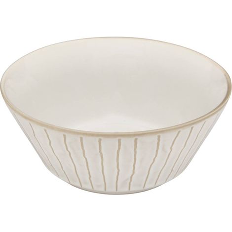 Ciotola con motivo a linee camille, 16 cm, bianca - Atmosphera créateur d'intérieur