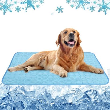 Tappetino rinfrescante per cani, tappetino rinfrescante per gatti, tappetino rinfrescante extra large per cani 100 x 75 cm, lavabile, atossico, tappetino portatile per cuccia per cani in seta di ghiac (1/5)