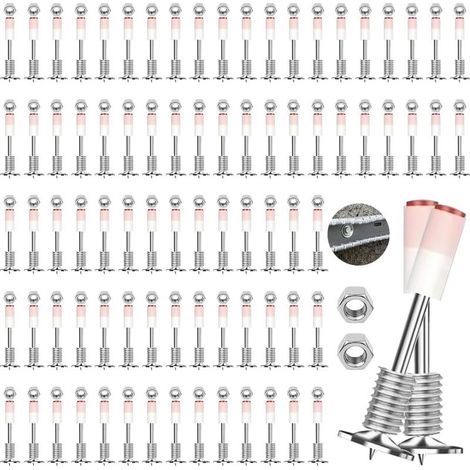 100 Pièces Clous pour Pistolet à Clous, 7,3 mm Clous en Acier Manuel Pour Pistolet À Rivets Pneumatiques, Clous Ronds, pour Pistolet à Rivets à Air Comprimé Accessoires (1/5)