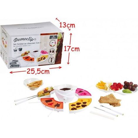 Fondue chocolat - DELTA - 3 en 1 - Température variable - 4 compartiments modulables - Moules silicone amovibles (1/4)