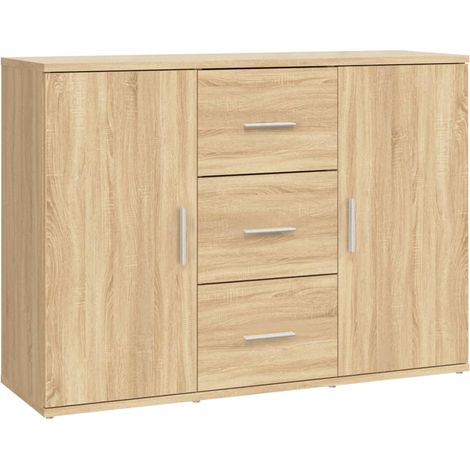 Buffet,Bahut,Meuble de Rangement chêne sonoma 91x29,5x65 cm bois d'ingénierie CFW70417 (1/5)