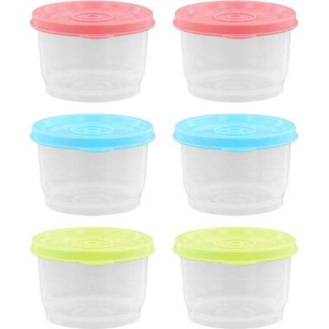 6 mini boîtes hermétiques rondes en plastique avec couvercle, pour congélateur, micro-ondes, étanches (1/5)