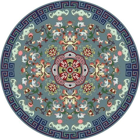 Tapis de sol rond antidérapant pour la maison et la chambre - Style 3, 60 x 60 cm (1/2)