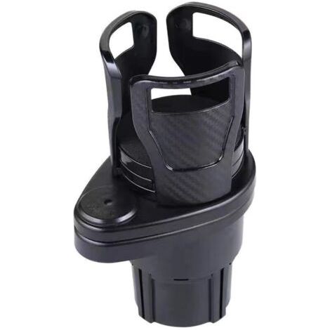 Portabicchieri per auto 2 in 1, portabevande, supporto regolabile per auto, rotazione a 360 gradi, portabicchieri per la maggior parte delle auto - Nero