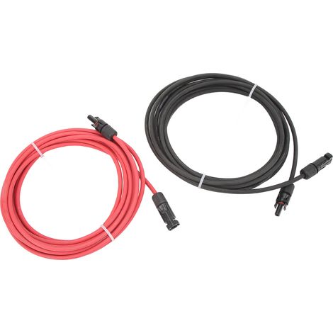 Câble d'extension solaire avec connecteurs mâle et femelle, fil de cuivre pour panneaux solaires de camping-car et batteries solaires, calibre 10 AWG, longueur 10 m / 32,8 pi (1/5)