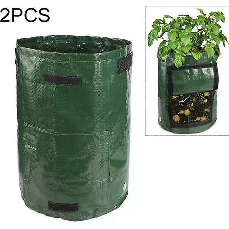 Sacs de culture pour pommes de terre - 2 sacs à légumes en PE, 23 cm x 28 cm, vert (1/5)