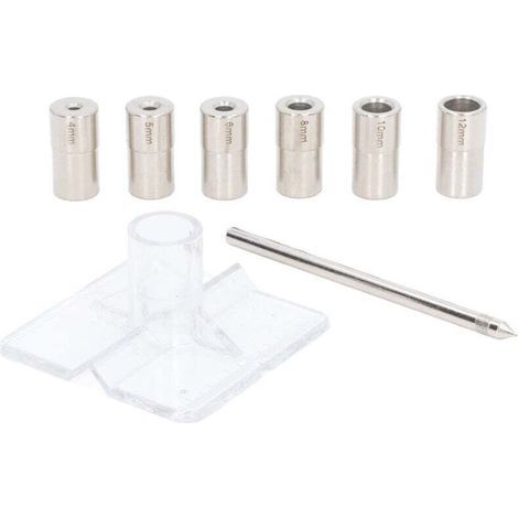 8 Pièces Kit de Gabarit de Cheville à Centrage Automatique 6 Tailles de Diamètre Intérieur en Acier allié Guide de Perçage Jeu de Localisateur de (1/4)