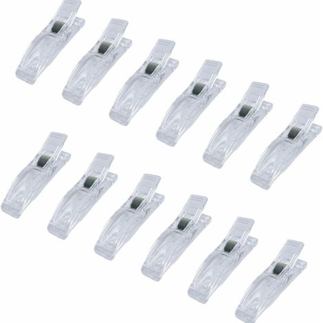 20-piece set of transparent plastic curtain clips for positioning and fixing pleated paper Venetian blinds and sunshades. (1/5)