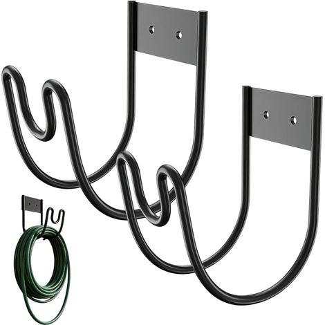 Paquete de 2 soportes para tuberías de acero inoxidable: soporte para tuberías de agua de hierro, soporte para mangueras, soporte para tuberías montado en la pared, soporte para tuberías de agua para (1/5)
