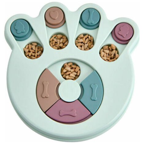 BUNTHAUS Jouet puzzle pour chien, distributeur de nourriture, jouet interactif durable pour chien, jouet d'entraînement à l'intelligence (bleu)