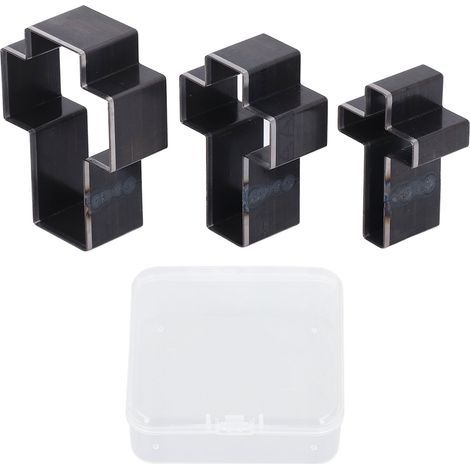 Matrices de découpe de forme croisée, ensemble de poinçons creux pour l'artisanat du cuir, hauteur 69mm 61mm 53mm 3 pièces
