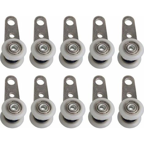 Lot De 10 Roulettes Pour Baies Vitrées Ou Portes Coulissantes - En Métal Et En Plastique - 4,5 X 1,9 Cm,LAOA
