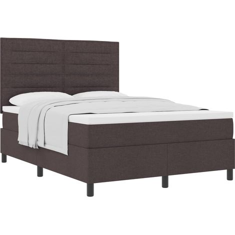 Maison Exclusive - Letto a molle con materasso Marrone Scuro 160 x 200 cm Tessuto (1/5)
