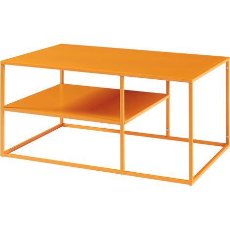 Mesa de centro/consola/auxiliar rectangular para salón 45 x 90 x 60 cm naranja 030010859