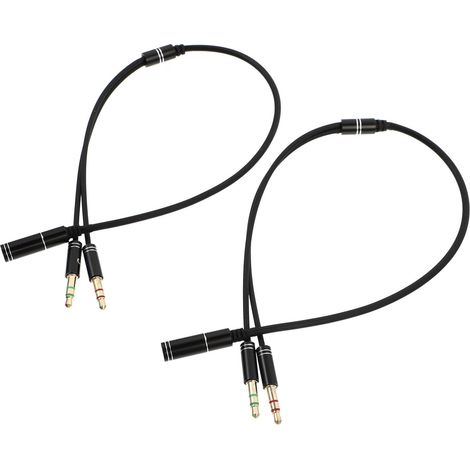 Câble Audio Rallonge en Cuivre et Alliage D'aluminium pour Casque et Microphone 3,5 Mm 2pcs eur Stable et Flexible pour Voyages en Avion (1/5)