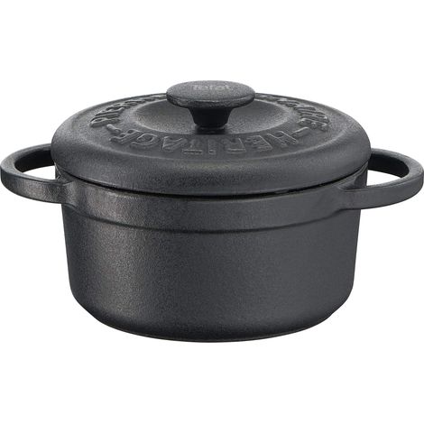 TEFAL PIERRE WAGNAIRE HERITAGE - Set di 4 mini casseruole in ghisa rotonda, 10 cm / 0,3 L induzione E223S404 (1/3)