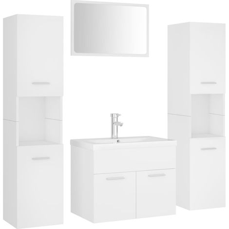 Maison Exclusive - Badmöbel-Set Weiß Holzwerkstoff