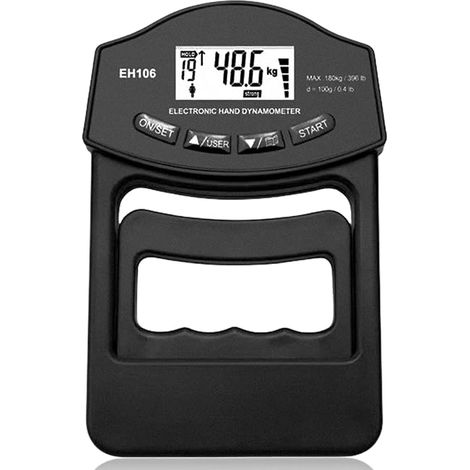 180kg Digital Hand Weight Machine Dynamometer with USB Charging Cable Electronic Grip Strength Device Large LED Display (1/5)