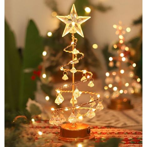 Lamp Arbre décoratif Arbre en Cristal Lampe Ornement en Plastique Arbre Batterie LED Arbre en Cristal Lamp