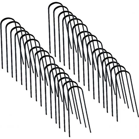 Idmarket – Lot de 30 agrafes en U pour toile de paillage 10 cm – Fixation robuste pour bâches – Résistantes aux intempéries – Pour jardinage professionnel