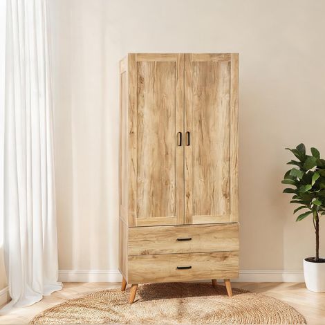 Armoire bois naturel en panneaux de particules 80 x 54 x 180 cm (1/5)