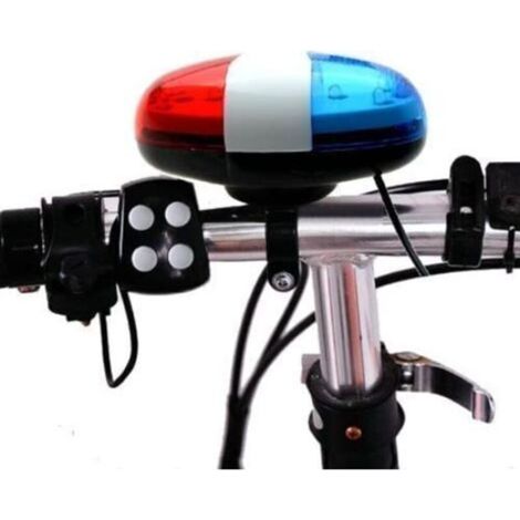 Luce a LED per bicicletta per bambini con suoni della polizia, 6 LED + 4 suoni (clacson, sirena), luce di sicurezza multicolore