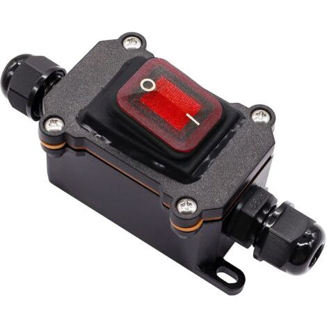IP67 Wasserdichter Kabelschalter H-K062-KCD4-201N-RW, 220V-LS, 4 Anschlüsse, Outdoor DPST, 220V AC mit roter LED, Dual Line In und Out