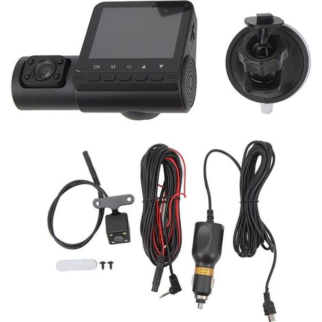 Camera of dashboard to 3 channels 1080P, Triple camera of car to three channels, Vision night, record in loop, enregistreur of driving (1/5)