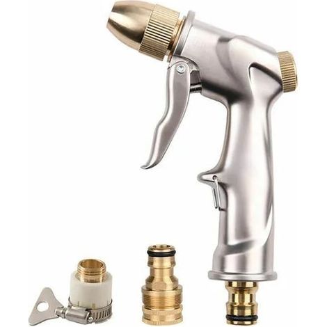 Pistolet d'arrosage de Tuyau de Jardin avec buse en Laiton, pulvérisateur d'arrosage à Main en Alliage de Zinc à Haute Pression (1/5)