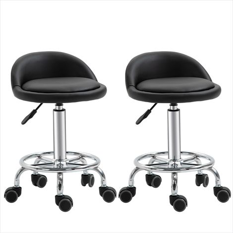 Tabouret Lot de 2 sièges pivotants à roulettes assise 47-62 cm (1/5)