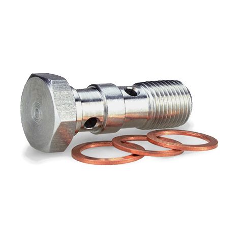 Vis banjo longue (double) MOTO-MASTER M10x1 avec rondelles