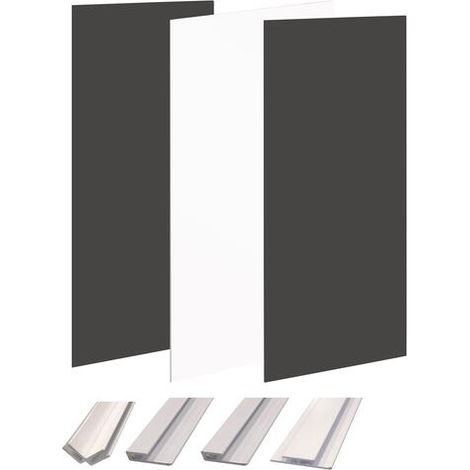 ONDEE - Kit instalación paneles murales esquina WALLDECO 200cm blanco/negro perfil blanco