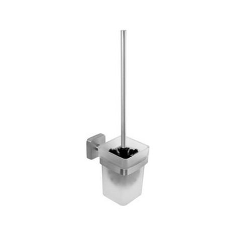 Portascopino bagno a muro in acciaio inox satinato e vetro  CLODE-S kamalu