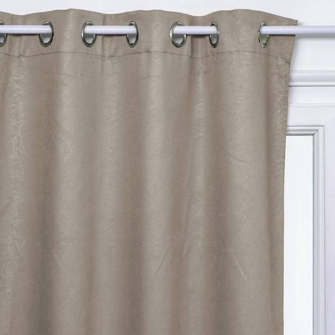 Rideau occultant Feuilles beige 140x260cm - Atmosphera créateur d'intérieur