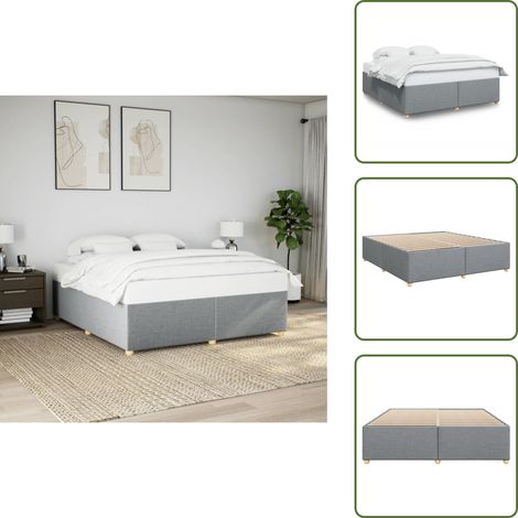 Cama de poliéster - vidaXL Cama sin colchón tela gris claro 180x200 cm - Cama con listones