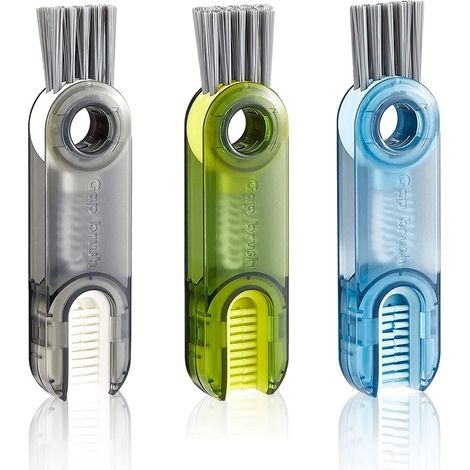 3-in-1 Reinigungsbürste für Becherdeckel, Multifunktionale 3-in-1 Becherreinigungsbürste für Flaschendeckel, zur Reinigung von Wasserflaschen, Thermoskannen und Deckeldichtungen (1/5)