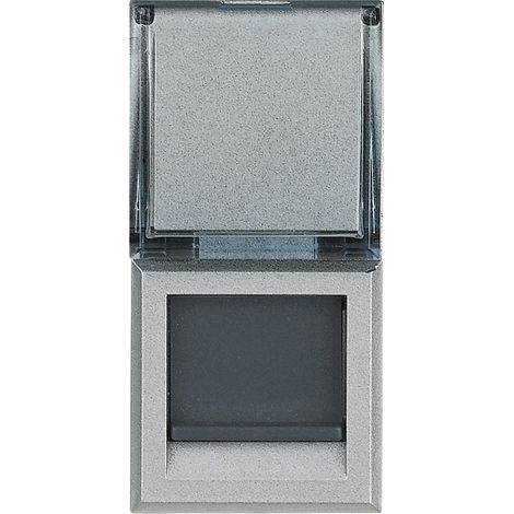 Prise RJ 45 Axolute Cat. 6A STP Alu 1 module BTICINO HC4279C6A (1/2)