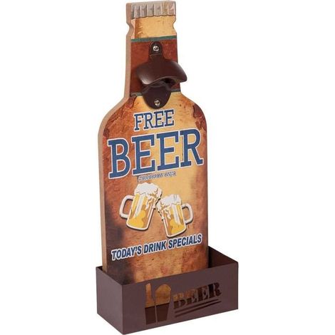 Botellero abridor de botellas 14x37 cm