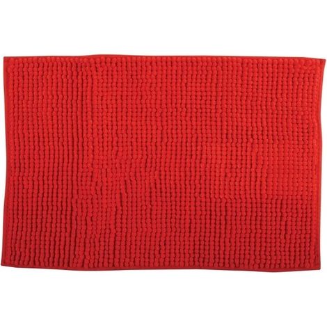 Tapis de bain Microfibre CHENILLE 40x60cm Rouge MSV (1/4)