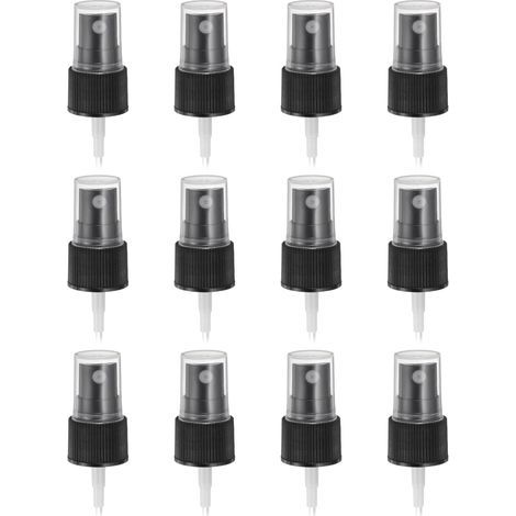 12 Pcs Bouchon Vaporisateur Noir, 20/410 Brume Fine Réutilisable Bouchon Pompe Vaporisateur en Plastique Strié pour Bouteille de Parfum Cosmétique et Spray Corporel (1/5)