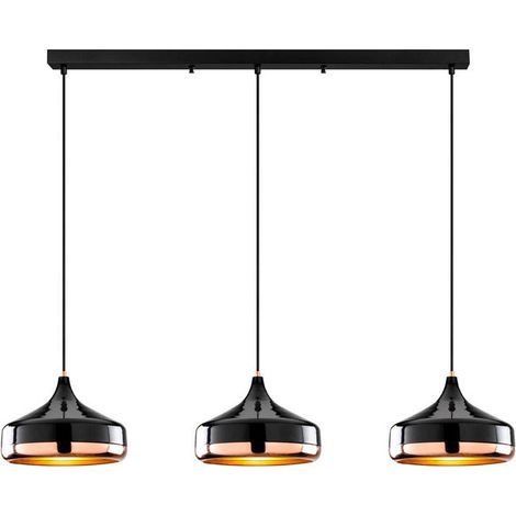 [GEBRAUCHT] B-Ware Opviq Hängeleuchte Yildo 146 cm schwarz/kupfer 3-flammig dimmbar E27 (1/2)