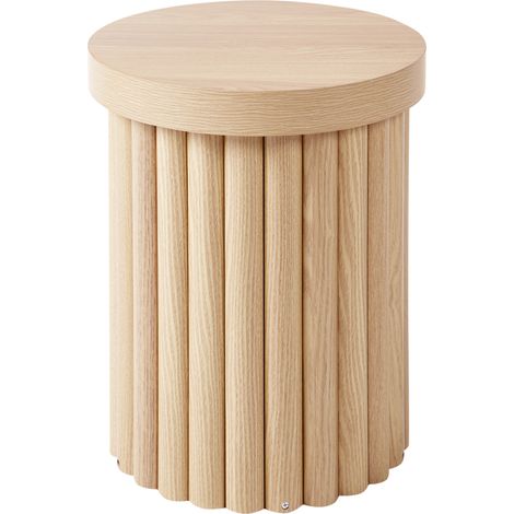 Mesa auxiliar redonda diseño tradicional escandinavo MDF marrón claro Genola (1/5)