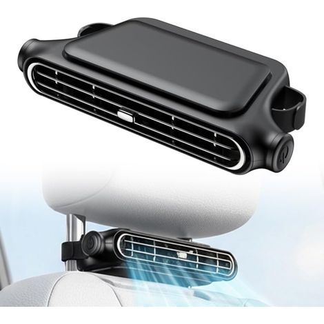2PCS USB Car Seat Fan, Portable Backseat Cooling Fan with 3 Speeds for Driver, Passenger & Rear Seats,Black (1/5)